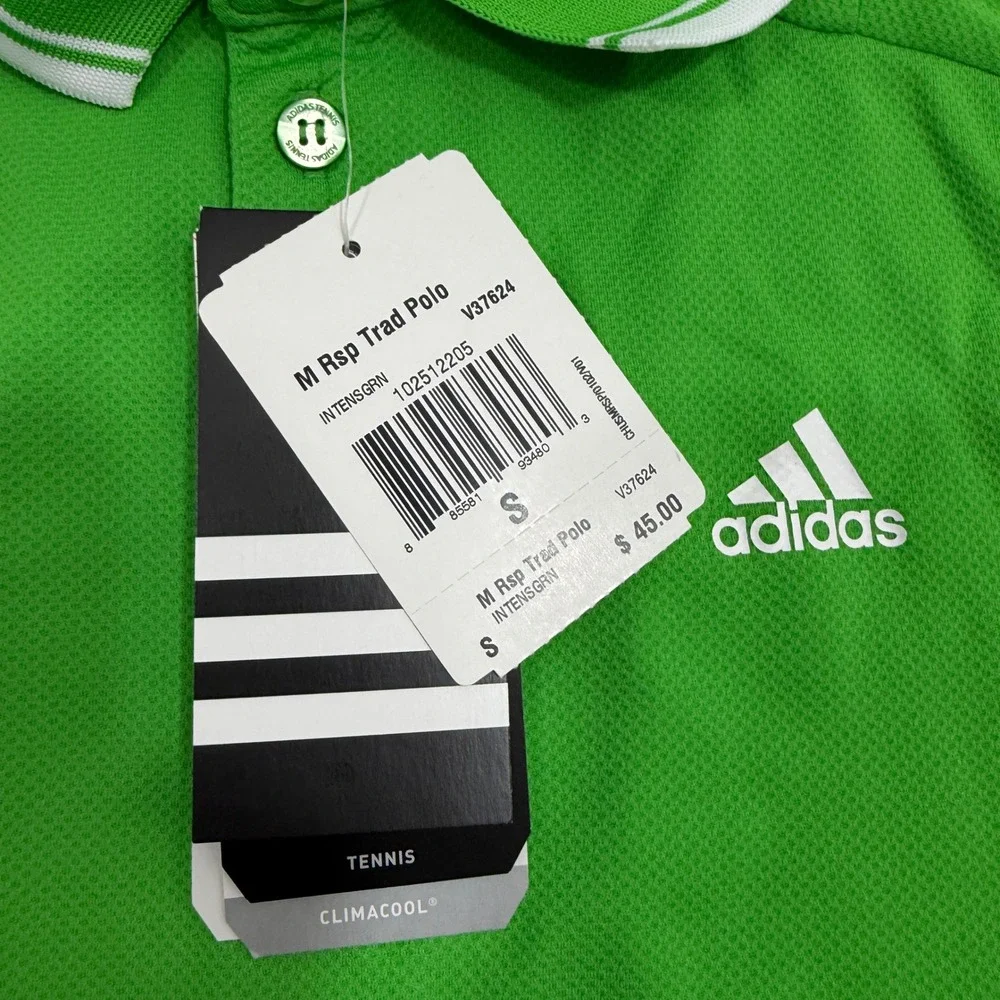 Adidas Western & Southern Open Cincinnati Tennis Polo Shirt Green Mens Small NEW